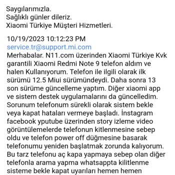 Xiaomi Mail Cevabı Gelmedi