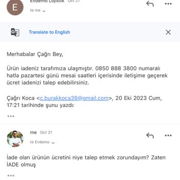 A101 - Evdemo Mobilya Alışverişi Teslim Sorunu
