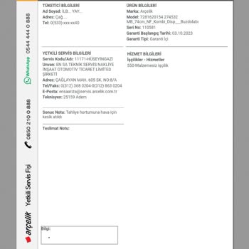 Arçelik Ayıplı Buzdolabını Değiştirmiyor