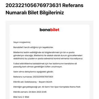 Banabilet.com Bilet Detayları Almadım