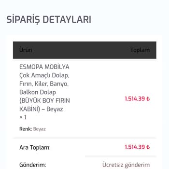 iyzico Bay Bahçe Mobilya Ürün Gönderilmedi Ödemesi Alındı