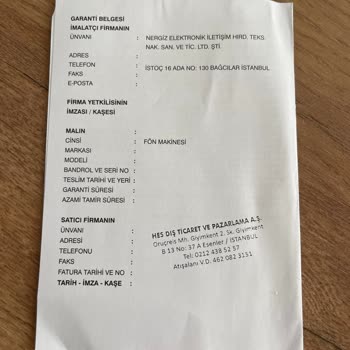 Koçtaş Qu-profesyonel Fön Makinesi 3. Kullanımda Bozuldu