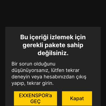 Exxen Üyelik Paket İşlemleri