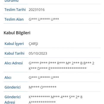 PTT Kargo Teslim Edilmediği Halde Teslim Edildi Olarak Kayda Geçilmesi