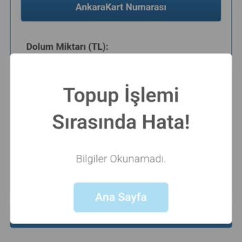 EGO Genel Müdürlüğü EGO Kartıma Dolum Yapamıyorum Para Yükleyemiyorum