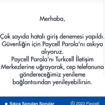 Paycell Bloke Şifre Çözülememesi