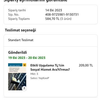 Amazon Sipariş Edilen Ürün Eksikliği