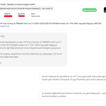 Hepsiburada'dan Satın Alınan Ürünün Kargoya Verilmemesi