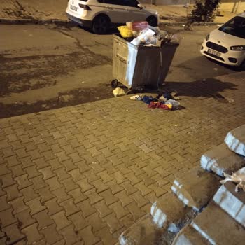 Arnavutköy Belediyesi Çöp Konteyneri Etrafı Pis Ve Dağıtılıyor.