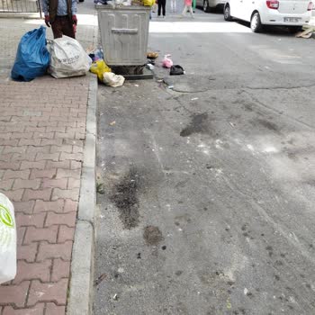 Arnavutköy Belediyesi Çöp Konteyneri Etrafı Pis Ve Dağıtılıyor.
