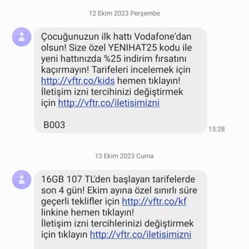 Vodafone İletişim İzni İptali Yapamamam