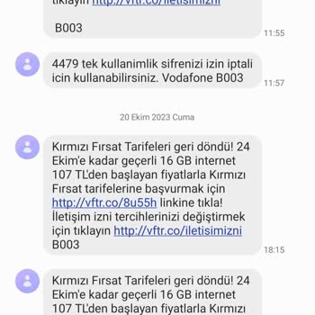 Vodafone İletişim İzni İptali Yapamamam