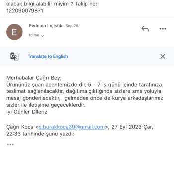 Evdemo Lojistik Evdemo - A101 Teslim Sorunu
