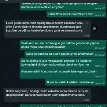 A101 Kapıda Siparişlerim Eksik - Kusurlu Geldi İade Kabul Edilmiyor