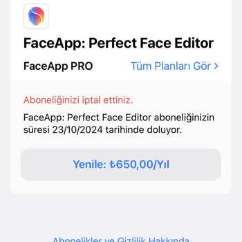 Faceapp Deneme Süreci Yazıyordu Param Çekildi Karttan