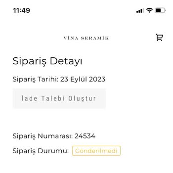 Vina Seramik Pişmanlıktır! Kargoya Vermiyor