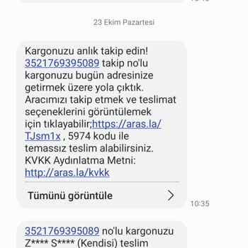 Aras Kargo Teslim Edilmediği Halde Teslim Edildi Mesajı
