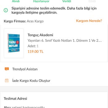 Trendyol'dan Çocuk Kitap Siparişiyle İlgili Sorun