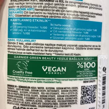 Garnier Nemlendiren Temizleyici Kullanım Talimatı Yanlış