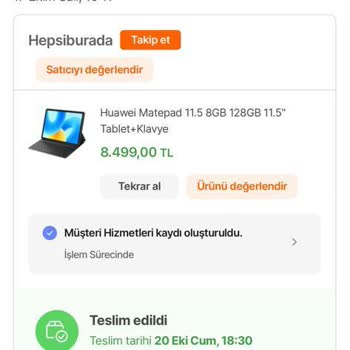 Hepsiburada Siparişim Gelmedi Teslim Edildi Görünüyor