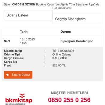 BKM Kitap Siparişleri Göndermiyor. Ulaşılmıyor