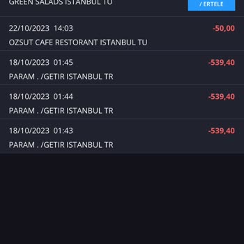 GetirAraç Hesabımdan İzinsiz Fazla Para Çekimi