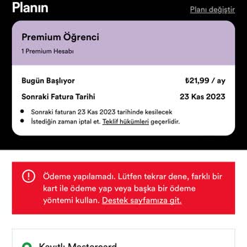 Spotify Öğrenci Premium Alamıyorum