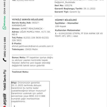 Arçelik Buzdolabı Çözülemeyen Su Akıtma Sorunu