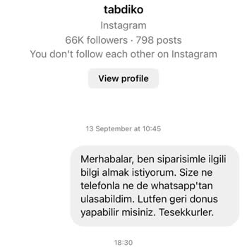 Tabdiko Sipariş Teslim Olmadı