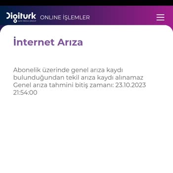 Digiturk Sürekli Tekrar Eden Genel Arıza Kaydı