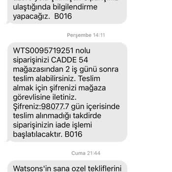 Watsons Mağazaya Teslim Hizmeti