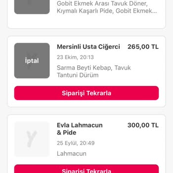 Yemeksepeti Sipariş İptali
