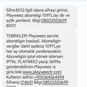 Playweez Haksız Ücret Alınması
