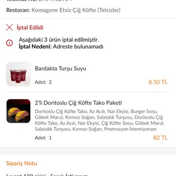 Trendyol Yemek İadenin Yapılmaması Ve Mağdur Edilmem