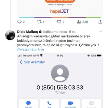 Ürünlerimi Hepsijet Kargo Göndermiyor, Watsons Cevap Vermiyor.!