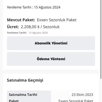 Exxen Yanlışlıkla Üyelik Satın Alma