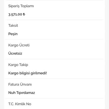 AVMPark Ürün Elime Ulaşmadı