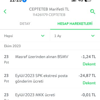 TEB SPK Yatırım Ekstresi Posta Gönderim Ücreti