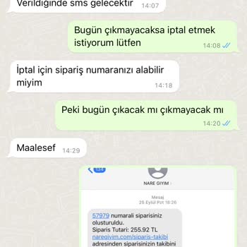 Nare Giyim Teslimatı Oyalayıp Geciktiriyor Ve İptal Ediyor