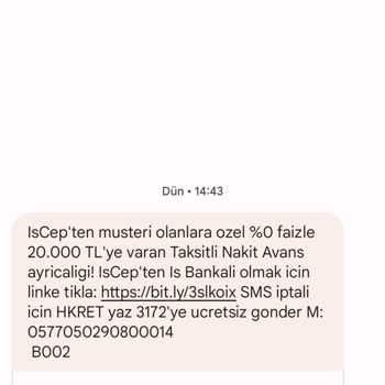 Hesap Kurdu Rahatsız Oluyorum SMS Atma