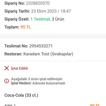 Trendyol Yemek Ve Müşteri Hizmetleri Fiyaskosu