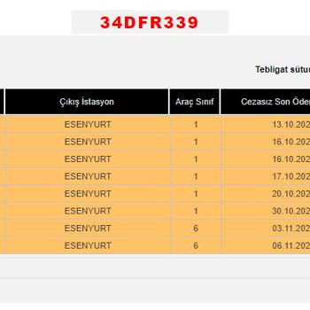 Bana Ait Olmayan HGS İhlali Geçişler ( Plaka Benzerliğinden Dolayı )