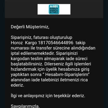 A101 Müşteri Hizmetleri Çözümsüzlüğü