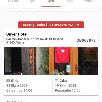 Ünver Otel (Adana) Rezervasyon Sorunu