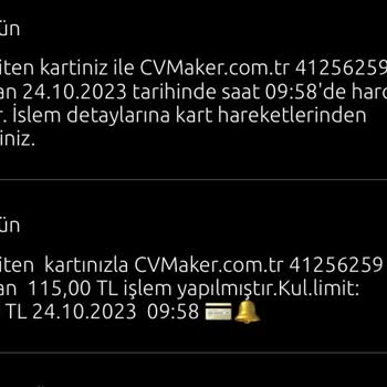 CV Maker Mail Order İzinsiz Para Çekimi