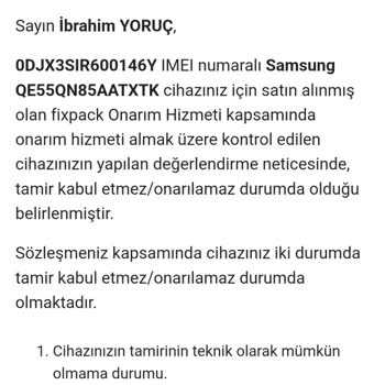 Fixpack TV Onarımı Yapılmaması