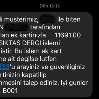 Beşiktaş Dergisi Üyelik İptali Ve Ücret İadesinin Yapılmaması