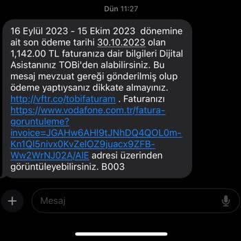Vodafone Telefon Faturası Cayma Bedeli