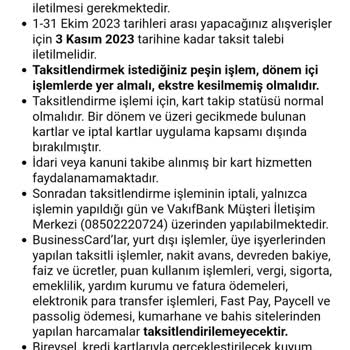 VakıfBank Worldcard Kampanya Şartlarını Sağlamıyor