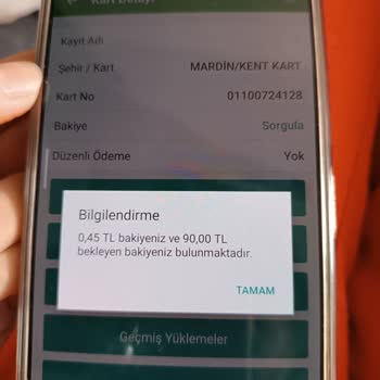 Kentkart Bekleyen Bakiye